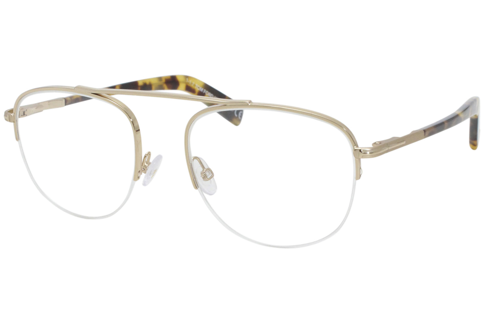 Tom Ford TF5450 28B Eyeglasses Women's Gold/Havana Half Rim Optical Frame  51mm 