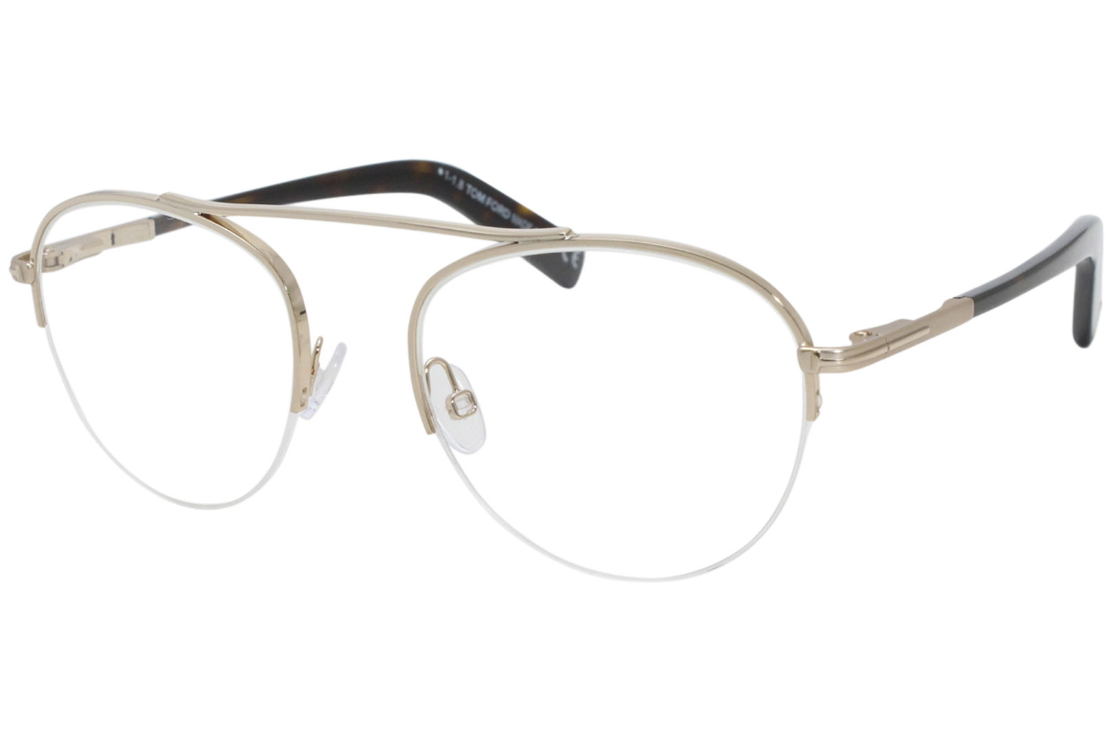 Tom Ford TF5451 Eyeglasses Men's Half Rim Oval Optical Frame 