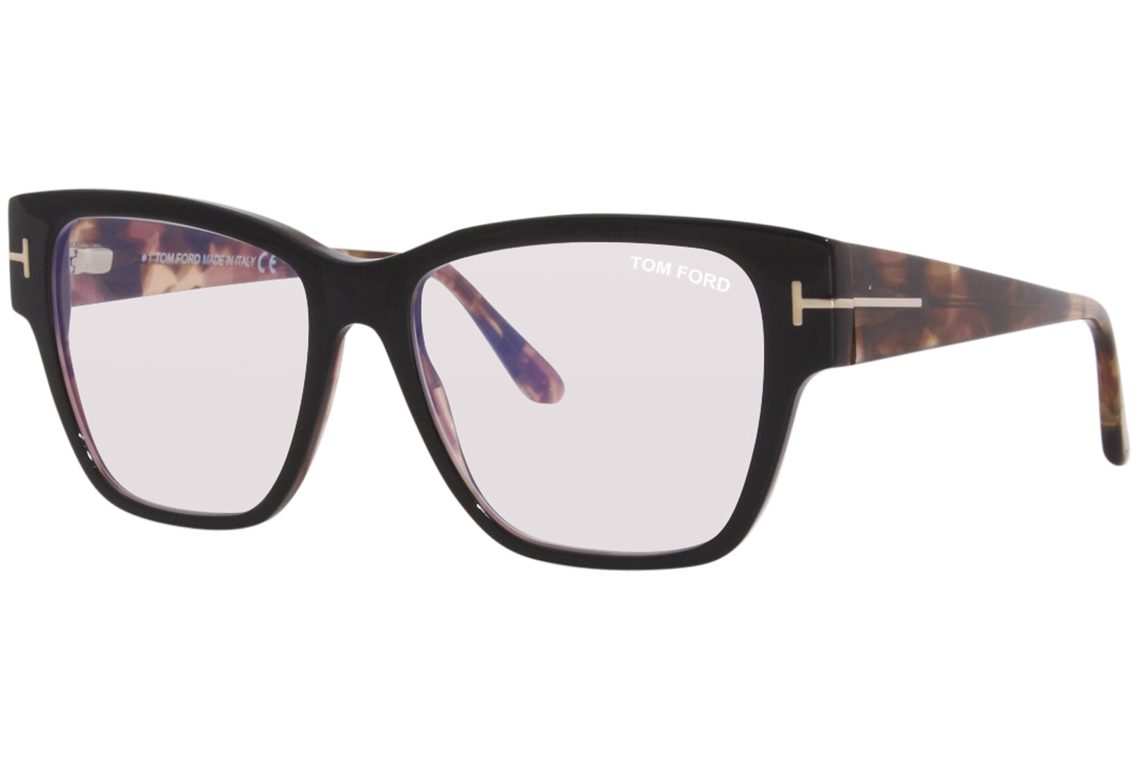 Tom Ford TF5745-B 005 Eyeglasses Women's Bilayer Black/Blue Block Full Rim  54mm 