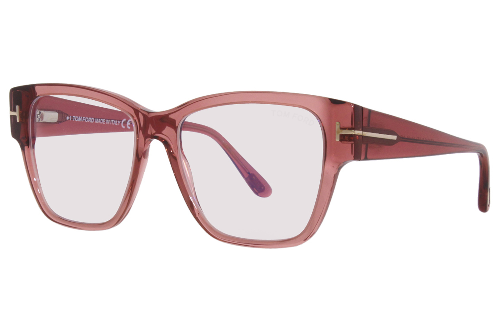 Tom Ford TF5745-B 072 Eyeglasses Women's Shiny Rose/Blue Block Full Rim  54mm 