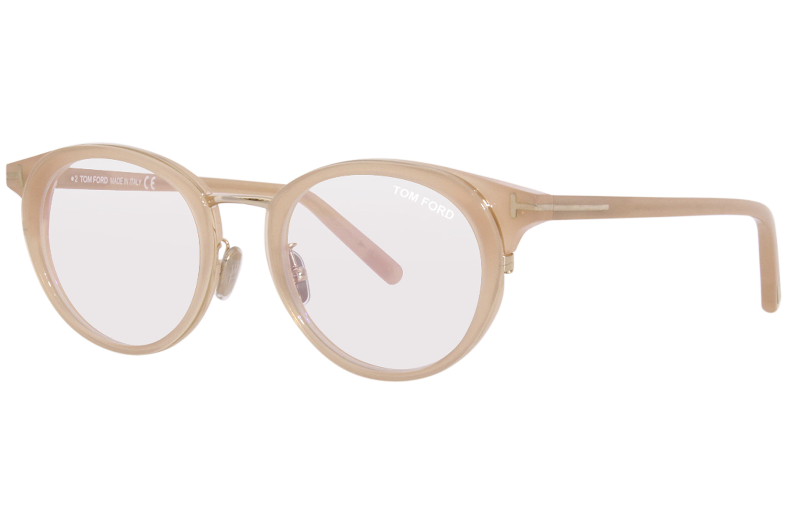 Tom Ford TF5784-D-B 072 Eyeglasses Women's Shiny Pink/Blue Block Full Rim  48mm 