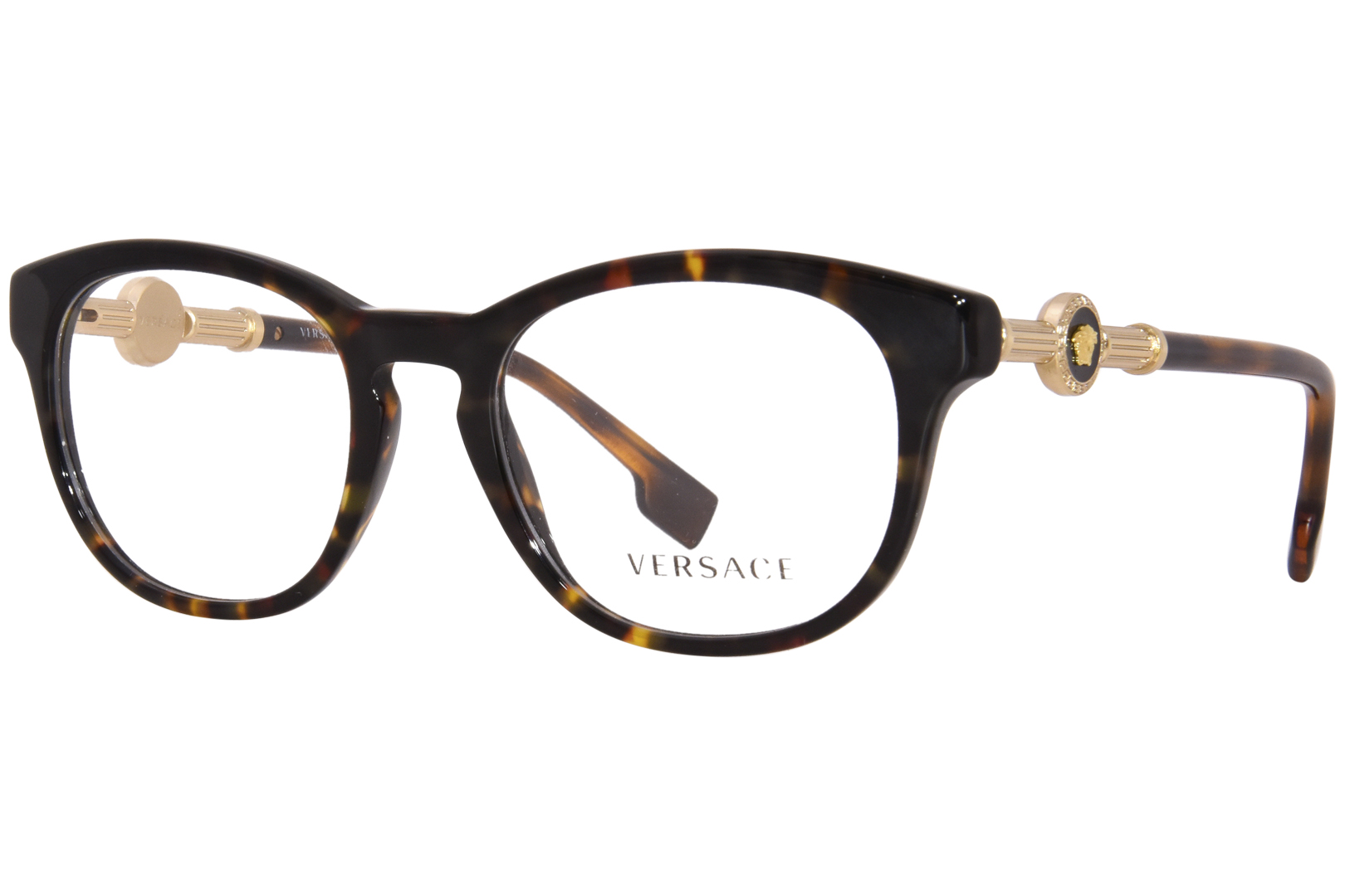 Versace 3310 108 Eyeglasses Havana Full Rim Round Shape 52-17-140 ...