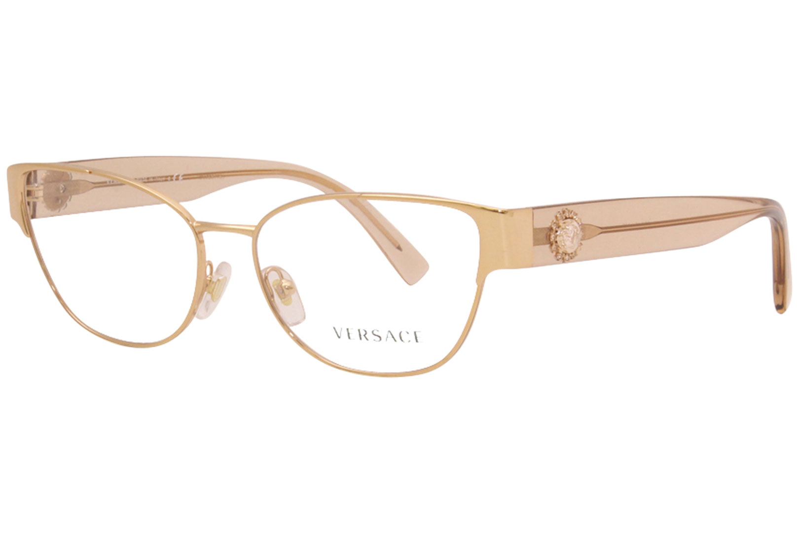Versace Eyeglasses Frame Women S 1267 B 1412 Pink Gold 53 15 140