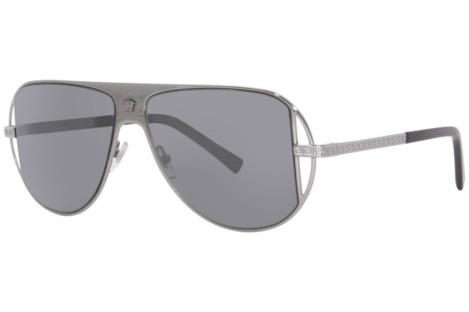 Versace Man Sunglasses White Frame, Dark Grey Lenses, 57MM