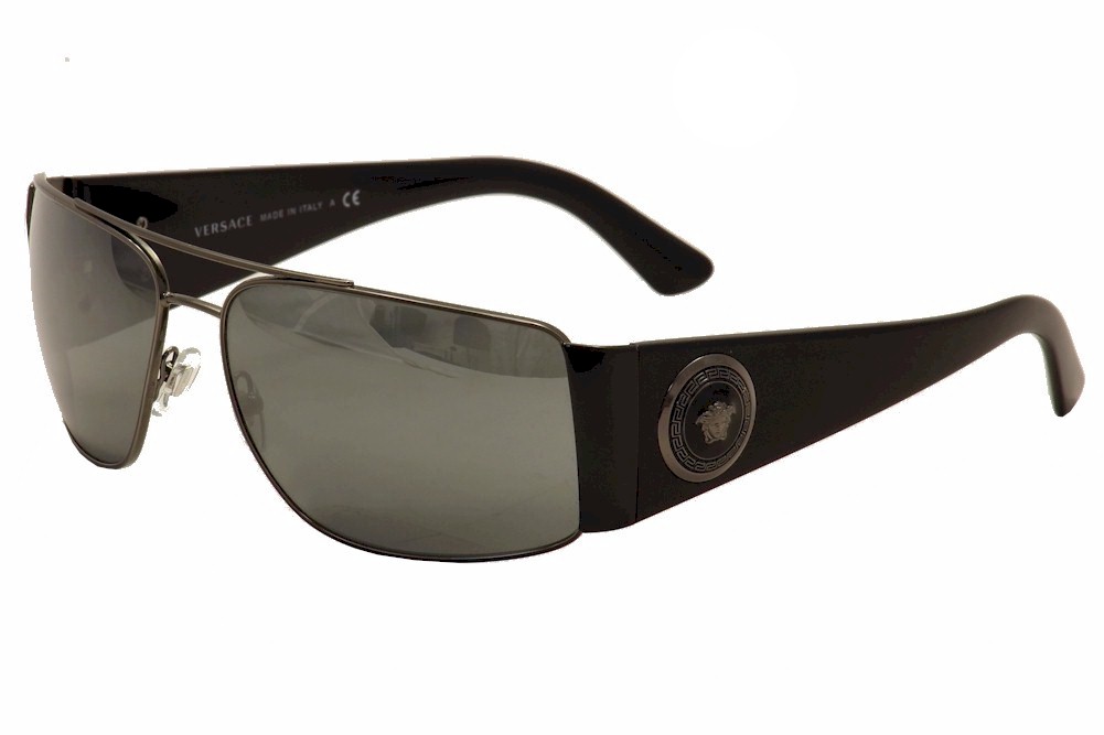 Versace Mens Ve2163 Ve2163 100281 Goldblack Wrap Polarized Sunglasses 63mm 