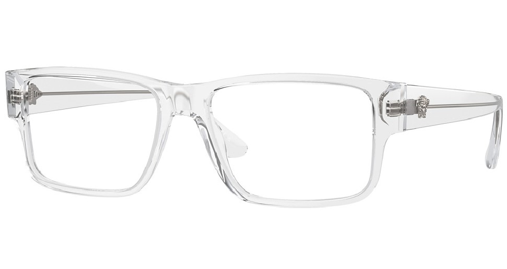 Versace Ve3342 148 Eyeglasses Mens Crystal Full Rim Rectangle Shape 55 17 150