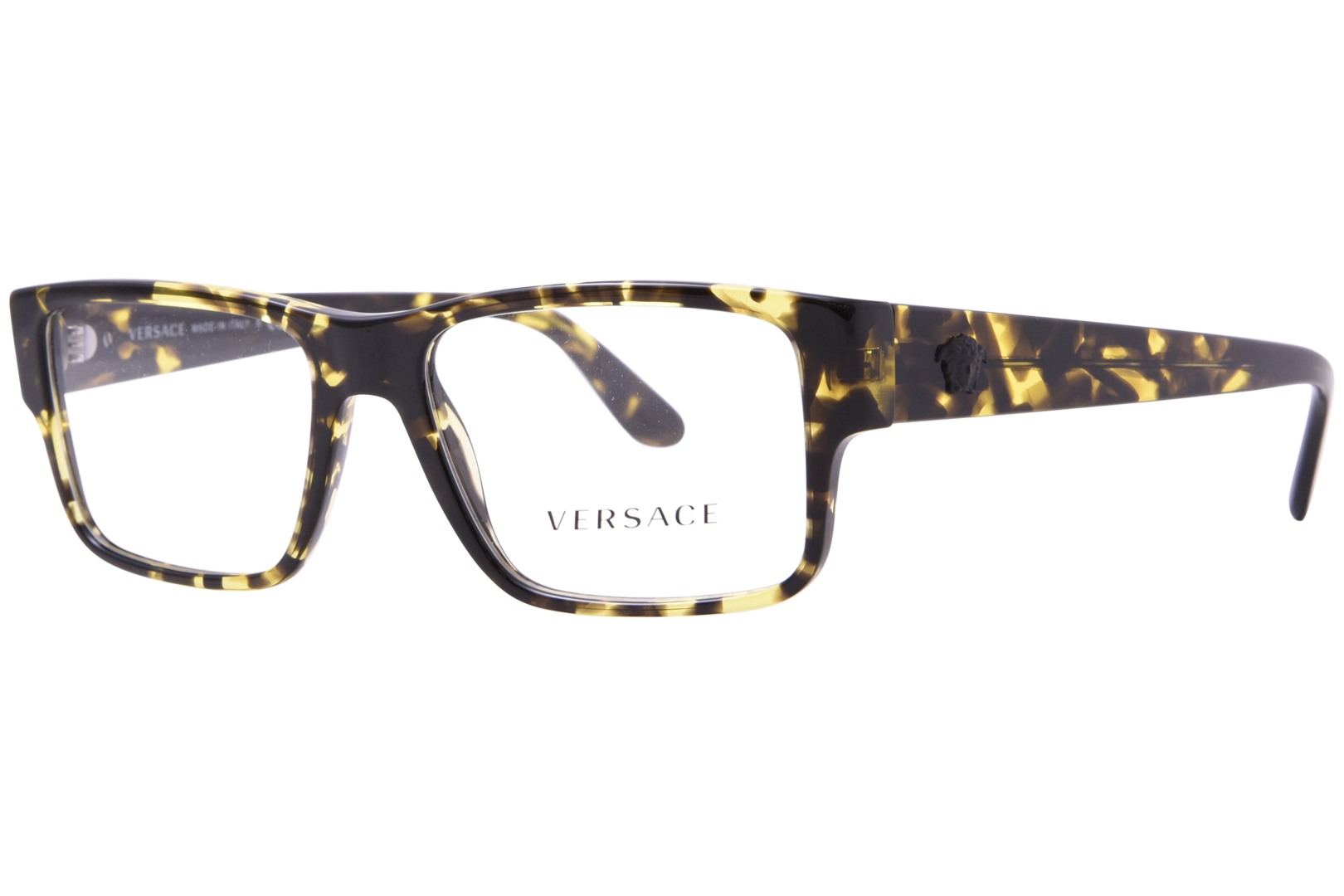 Versace Ve3342 5428 Eyeglasses Mens Havana Full Rim Rectangle Shape 57 17 150 0822