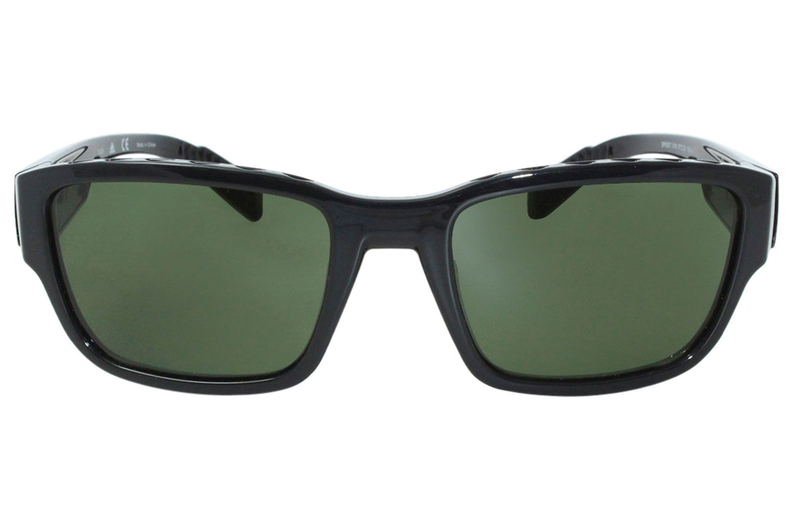 adidas sp0007 sunglasses mens rectangular shades shiny black green 01n 2