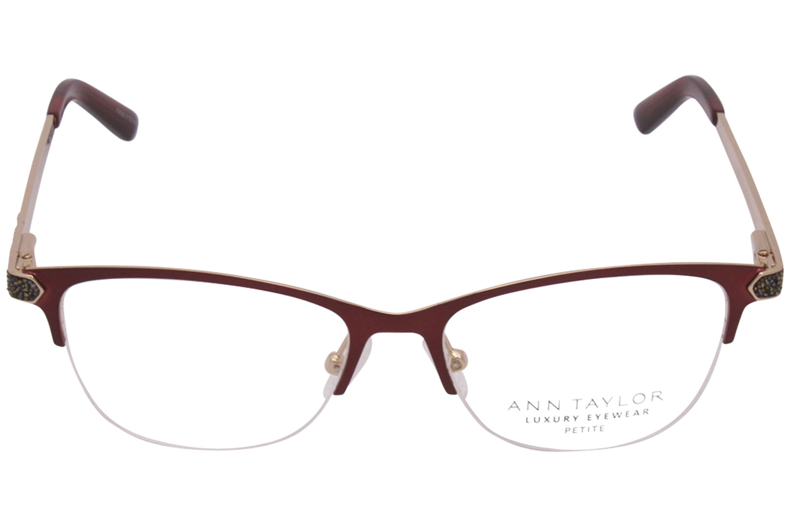 Ann Taylor Eyeglasses Women S Atp012 C02 Matte Burgundy Gold 50 16 130mm