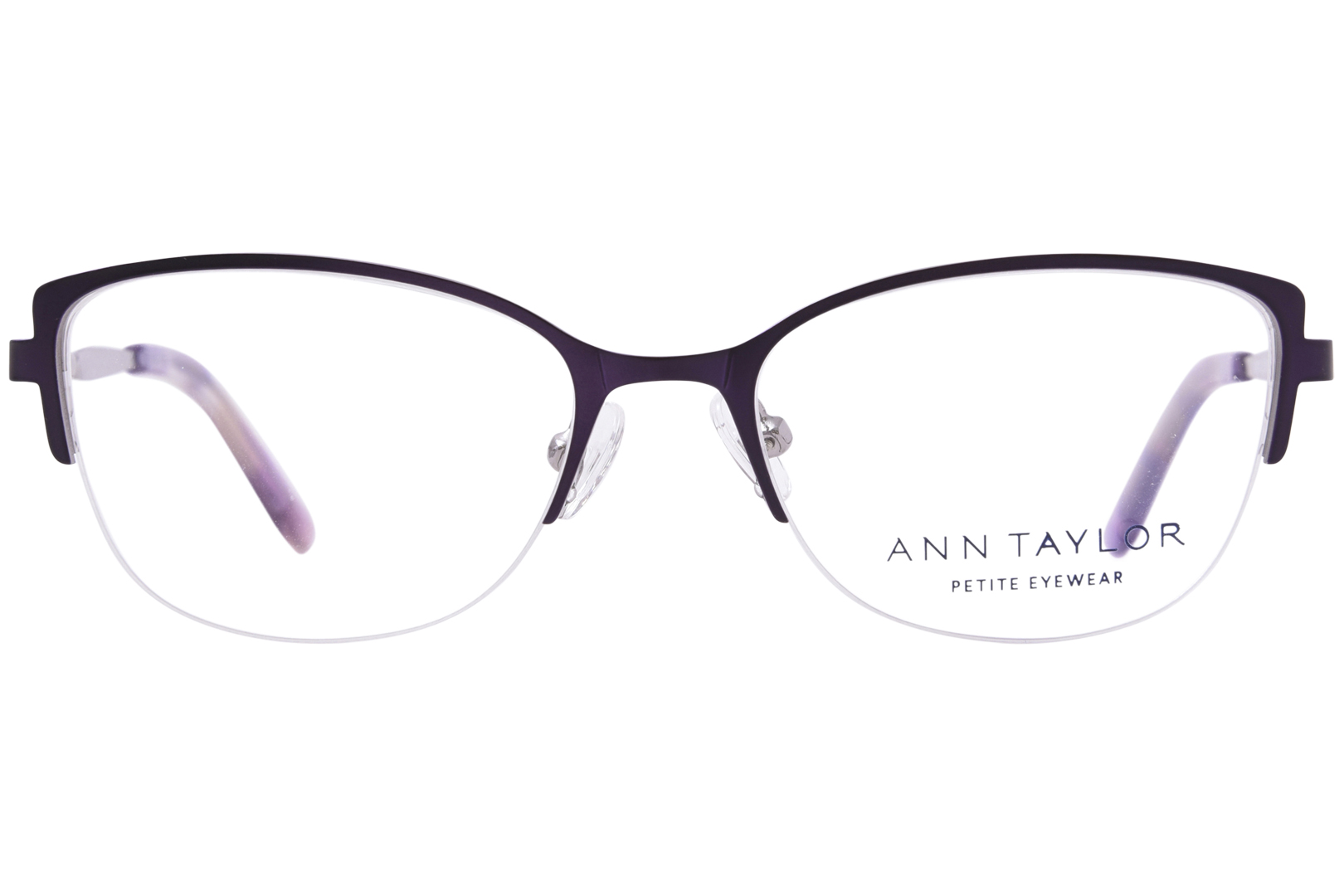 Ann Taylor Atp712 C02 Eyeglasses Womens Plum Semi Rim Oval Shape 49 16