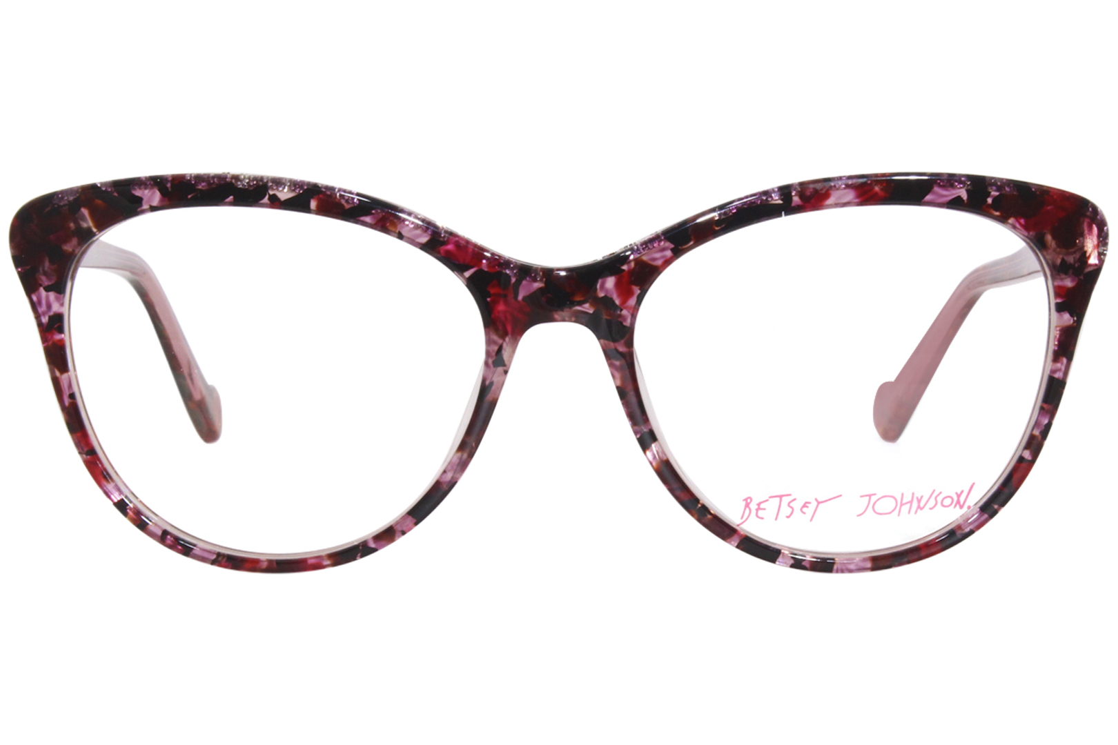 Betsey Johnson Diva Days Pnk Eyeglasses Womens Pink Full Rim Cat Eye 54 17 140