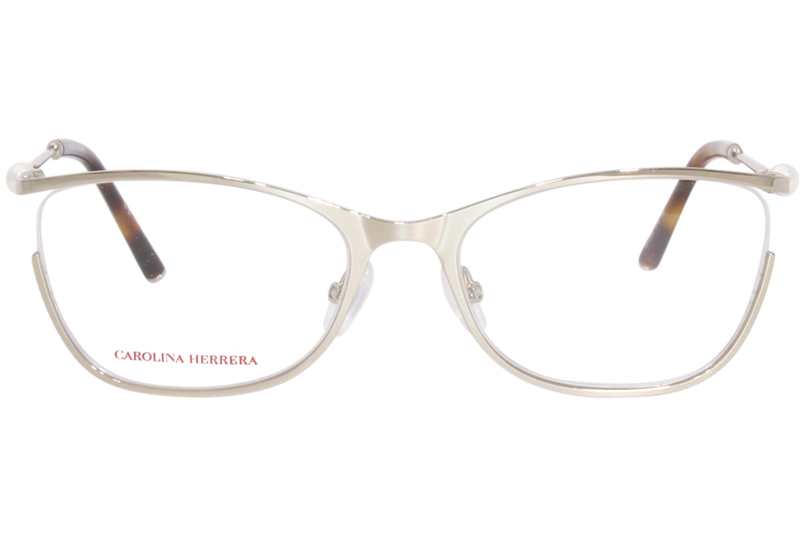 Carolina Herrera Ch0006 3yg Eyeglasses Womens Light Gold Semi Rim 54 18 140