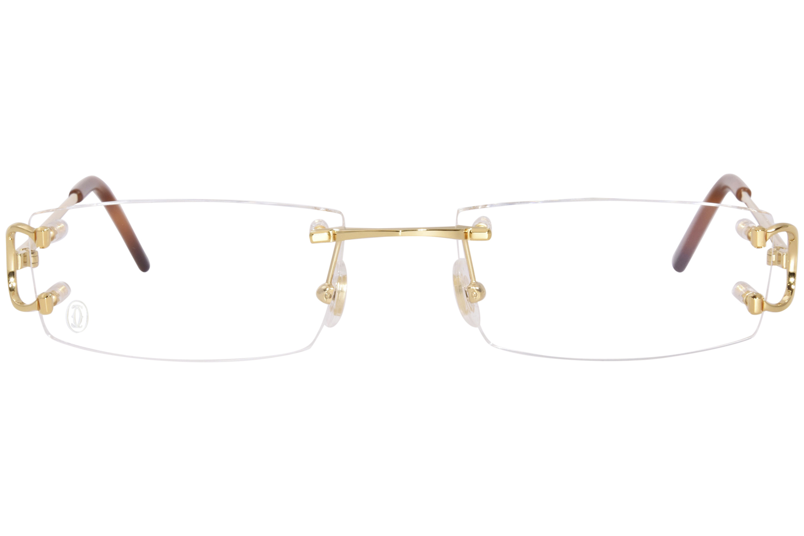 Cartier Core Range Ct0092o 001 Eyeglasses Gold Rimless Rectangle Shape 53 19 140 