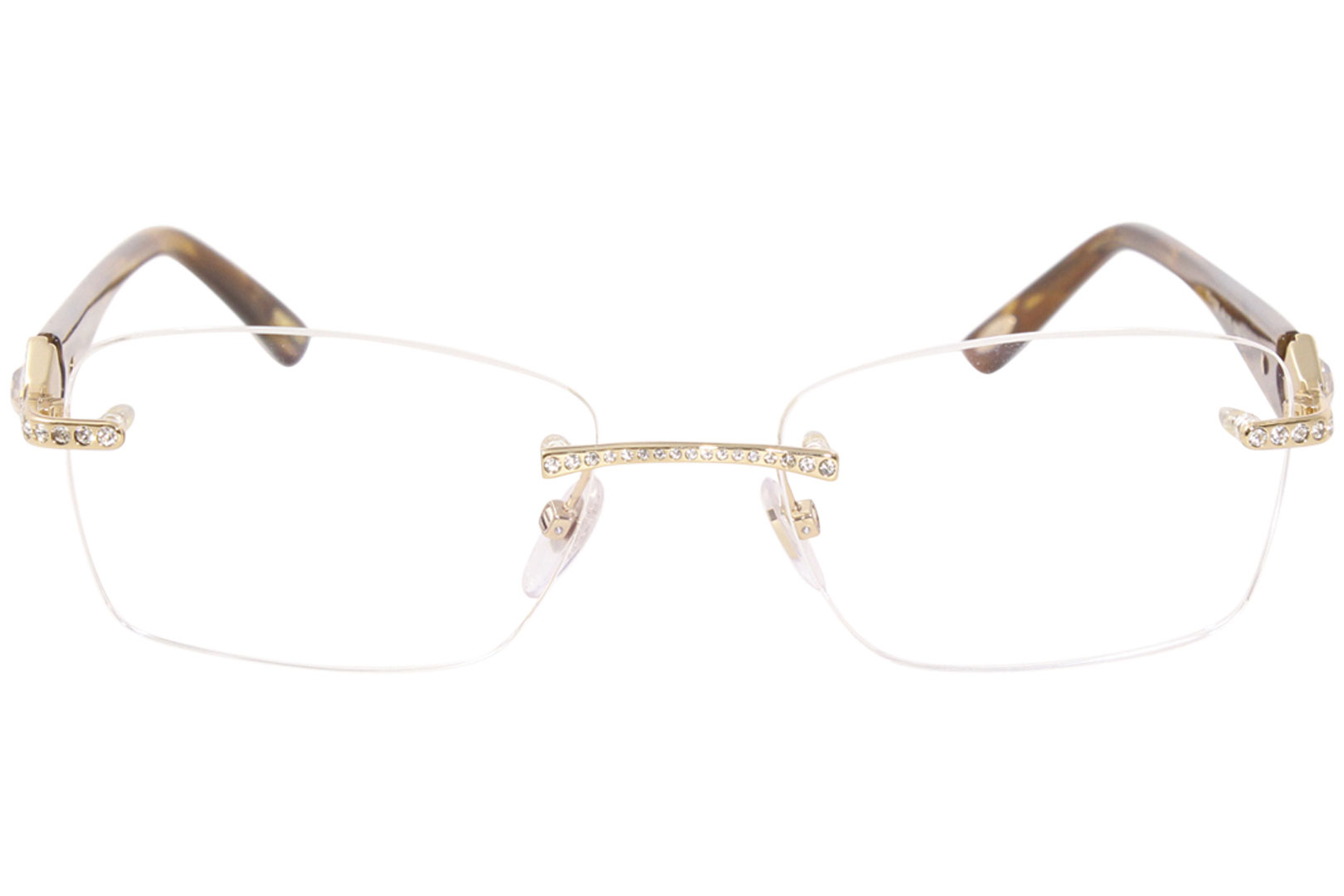 Chopard VCHA33S Eyeglasses Women s Gold Brown Rimless Optical Frame 54mm