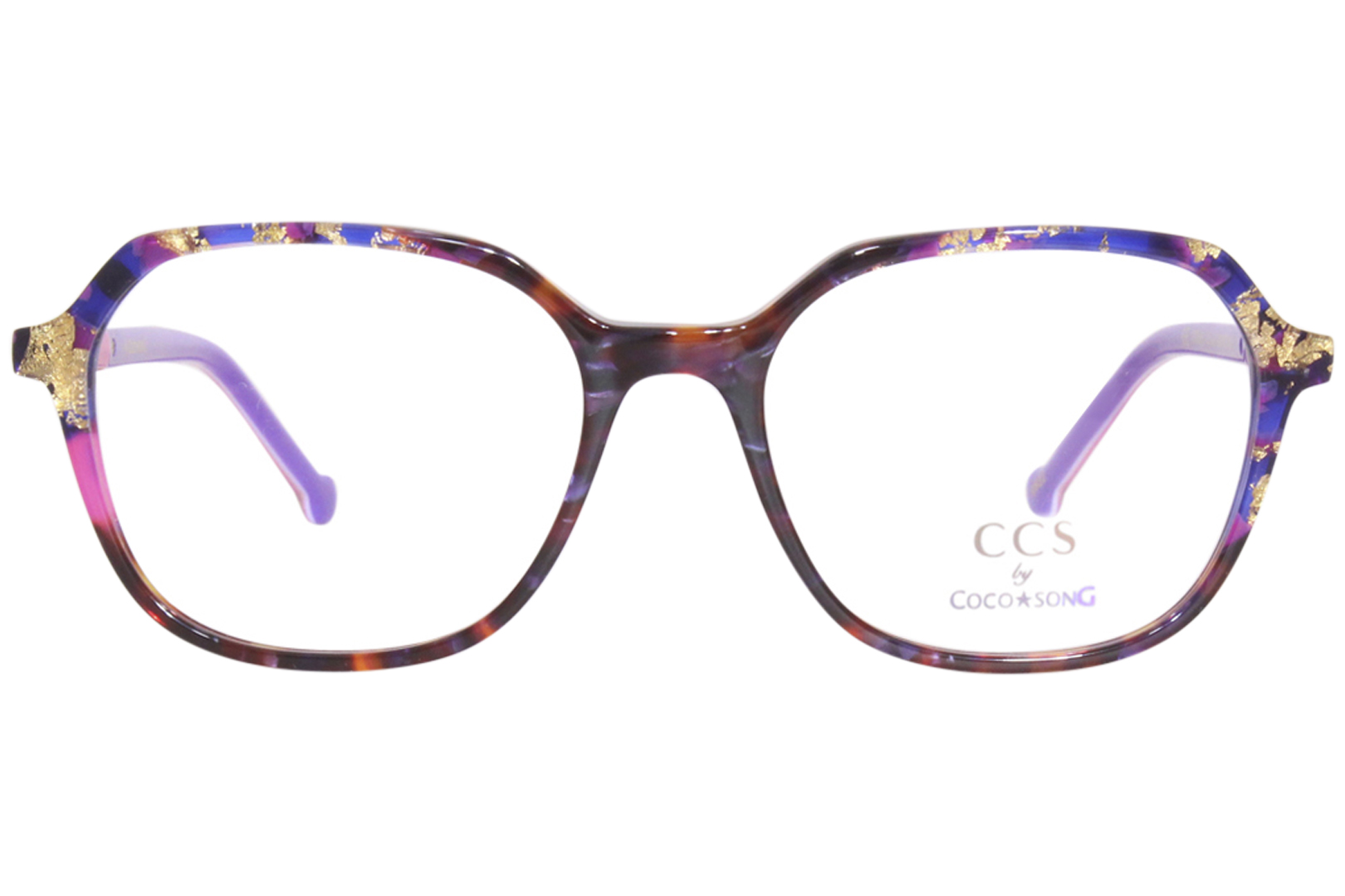 Coco Song CCS181-3 Eyeglasses Women's 24K Gold/Purple Full Rim Square ...