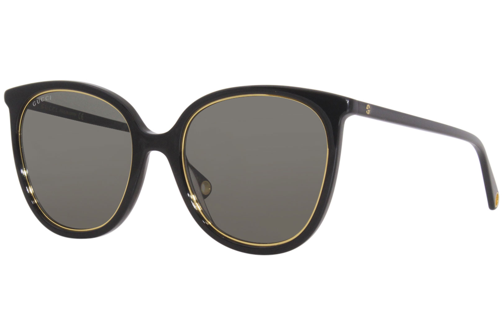 Gucci GG1076S 001 Sunglasses Women's Black/Grey Cat Eye 56-21-145 w ...