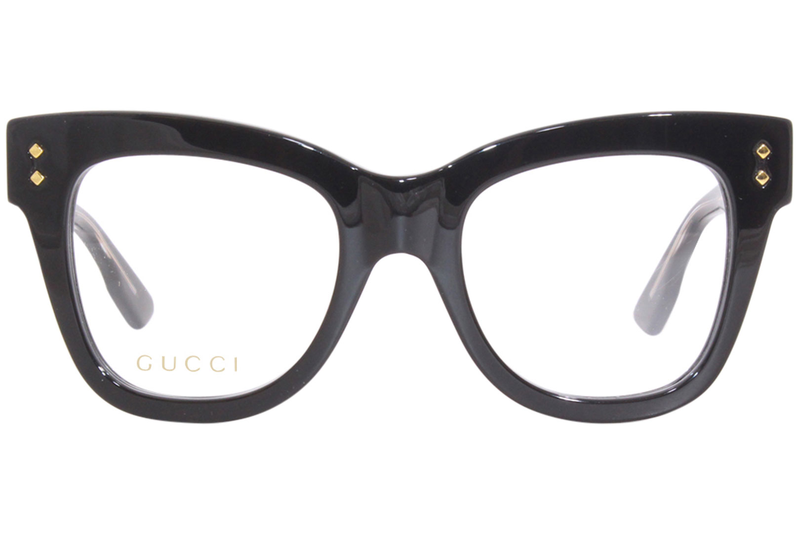 Gucci GG1082O 001 Eyeglasses Women's Black Full Rim Cat Eye 50-21-145 ...