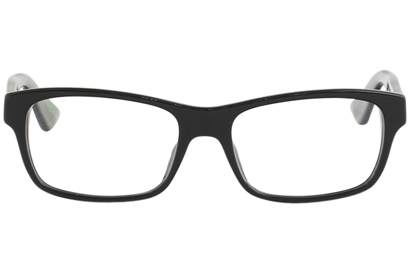 Gucci Eyeglasses Frame GG0006ON 002 Black/Green/Red 53-18-145 ...