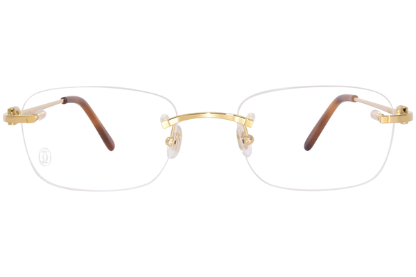 Cartier Core Range CT0050O 001 Eyeglasses Gold Brown Rimless 53 20