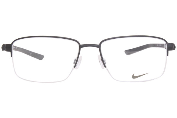 Nike 8141 Eyeglasses Men's Semi Rim Rectangle Shape | EyeSpecs.com