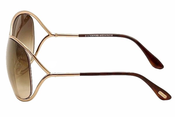 Tom Ford Women's Miranda TF130 TF/130 28G Shiny Rose Gold Wrap Sunglasses  68mm 