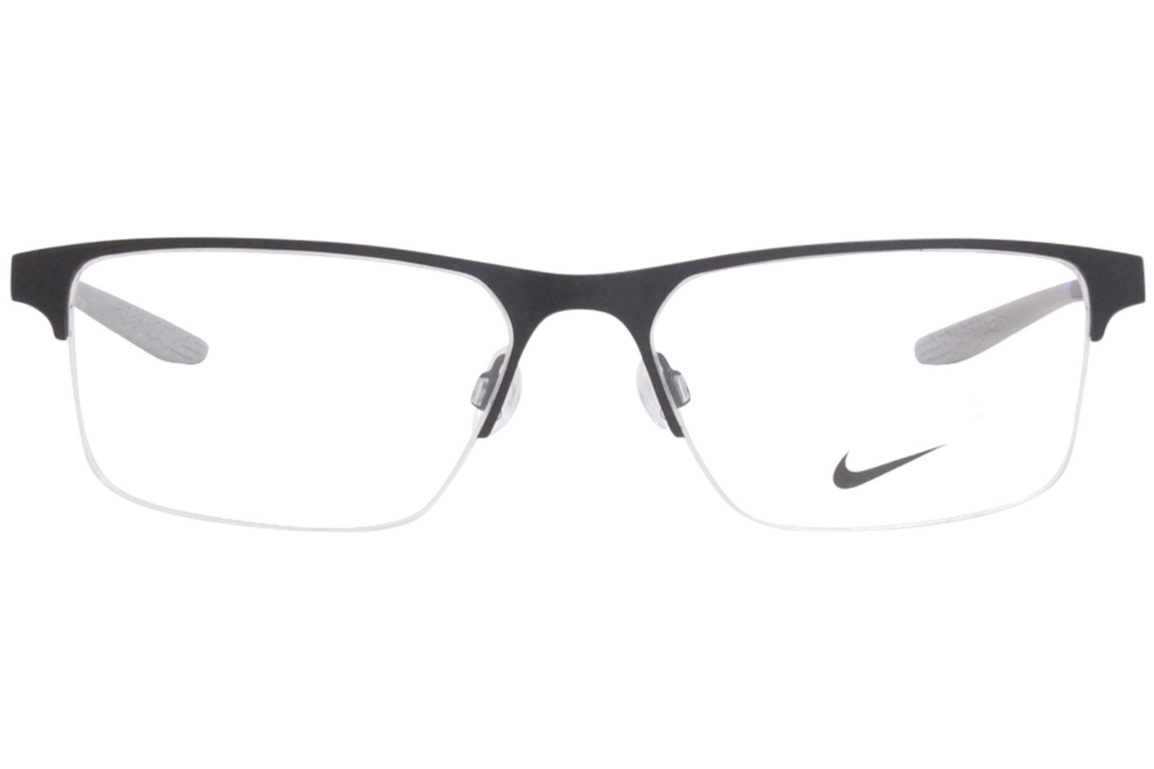 Nike Eyeglasses Mens 8045 004 Satin Black Wolf Grey 57 17 140mm 