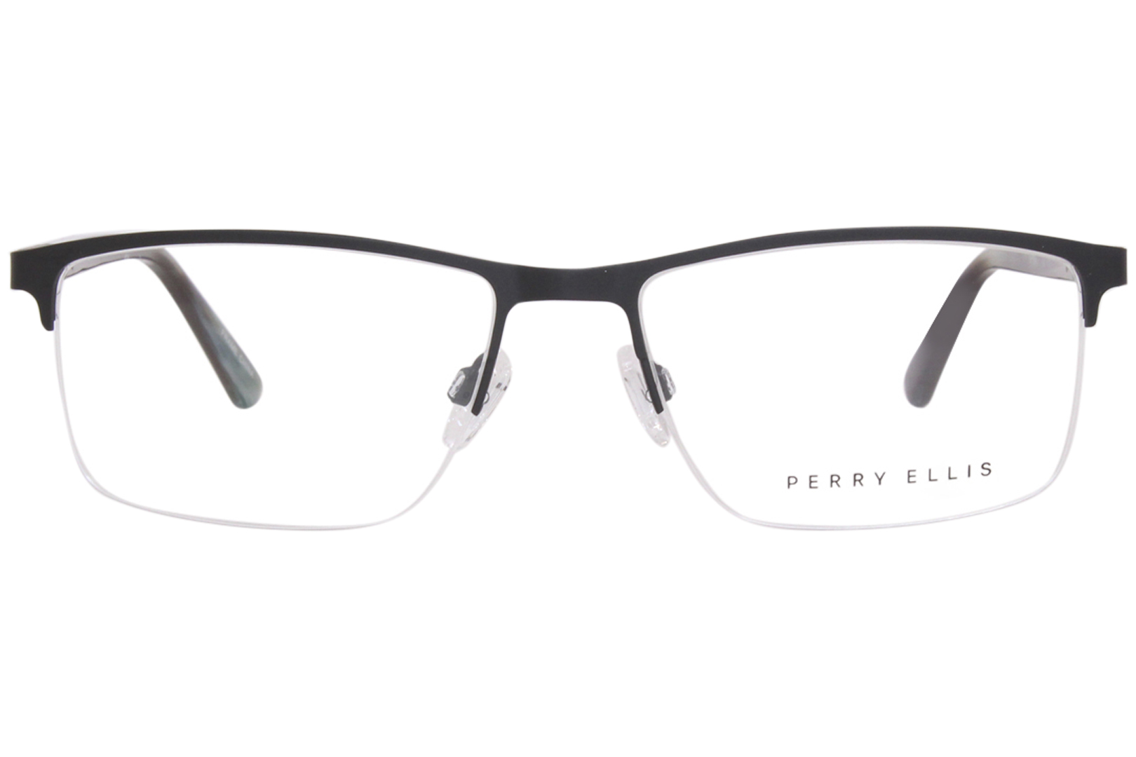 Perry Ellis Pe456 1 Eyeglasses Mens Matte Black Semi Rim Rectangle Shape 58mm 6183