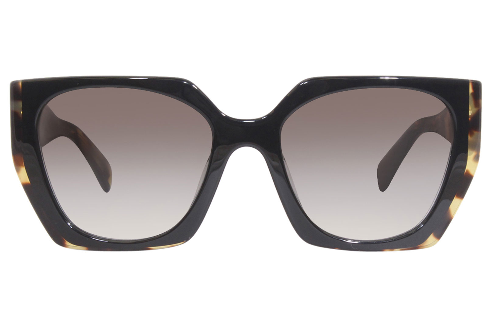 Prada Milano SPR15W 389-0A7 Sunglasses Women's Black/Tortoise/Grey