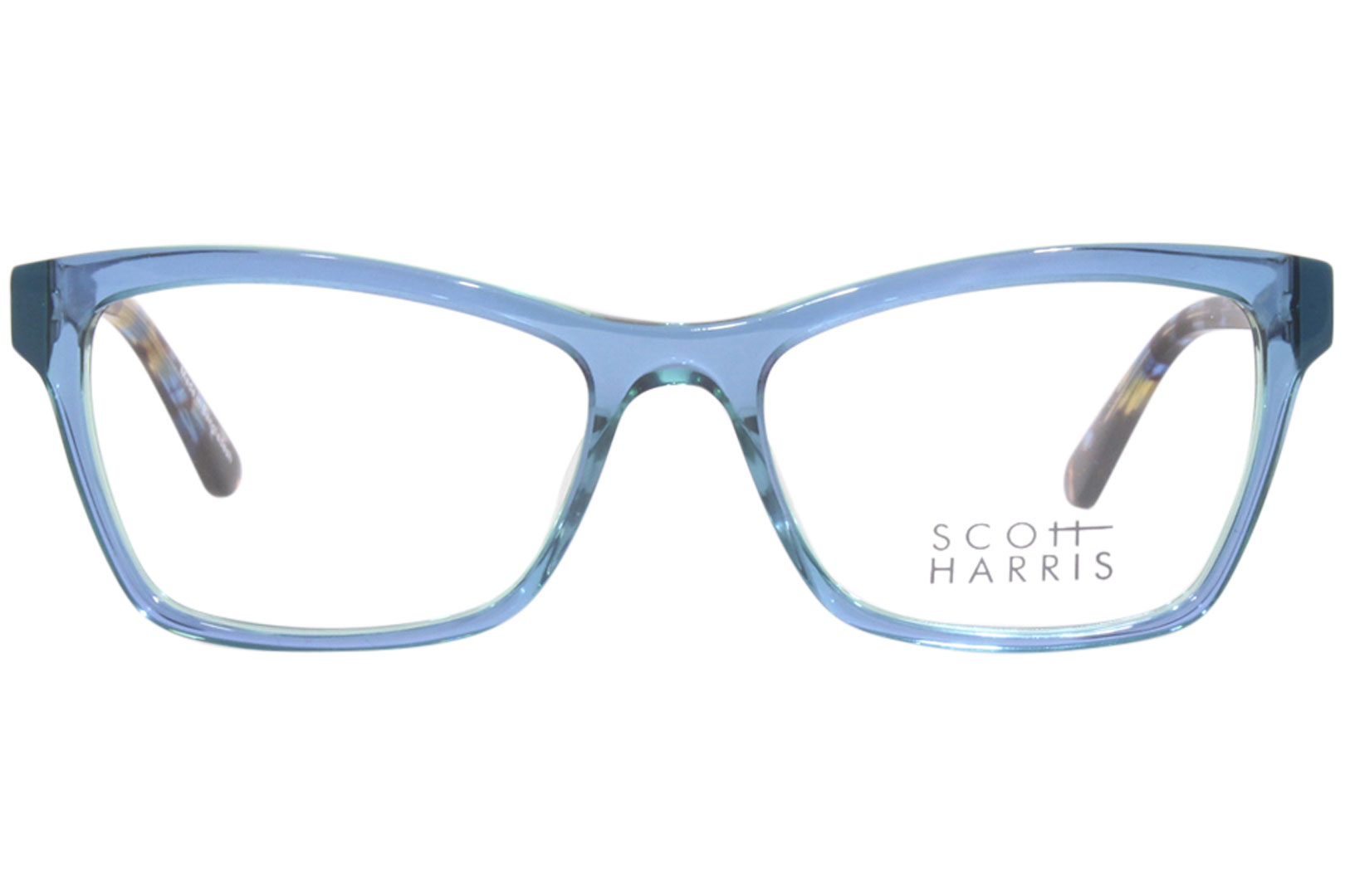 Scott Harris Sh 654 C1 Eyeglasses Womens Aquablue Tortoise Full Rim 52 16 135