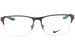 Nike 8153 Eyeglasses Men's Semi Rim Rectangle Shape