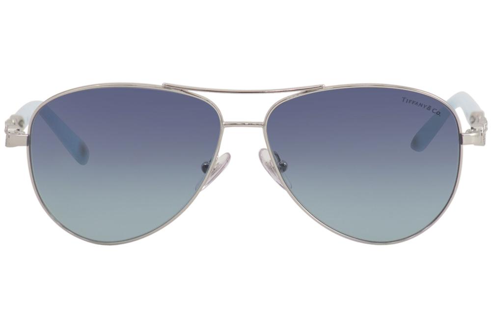 tiffany and co womens tf3049b tf 3049 b fashion pilot sunglasses silver blue blue gradient 6001 9s 2