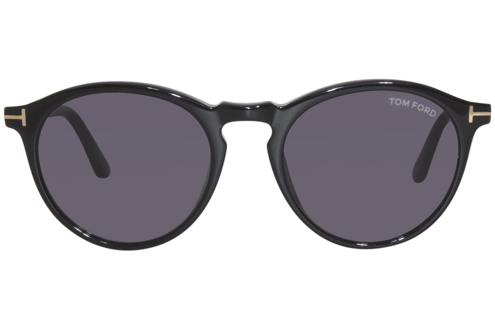 Tom Ford Aurele TF904 01A Sunglasses Men's Shiny Black/Grey Round Shape