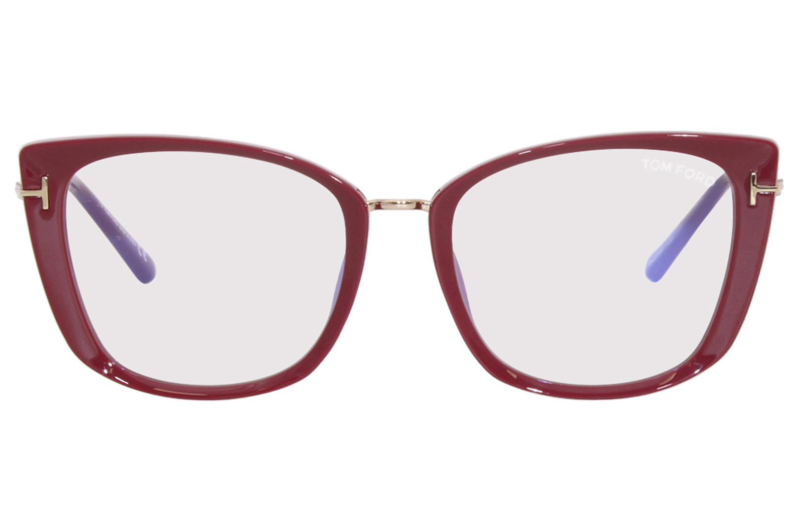 Tom Ford TF5816-B 074 Eyeglasses Women's Shiny Fuchsia/Blue Block Full ...