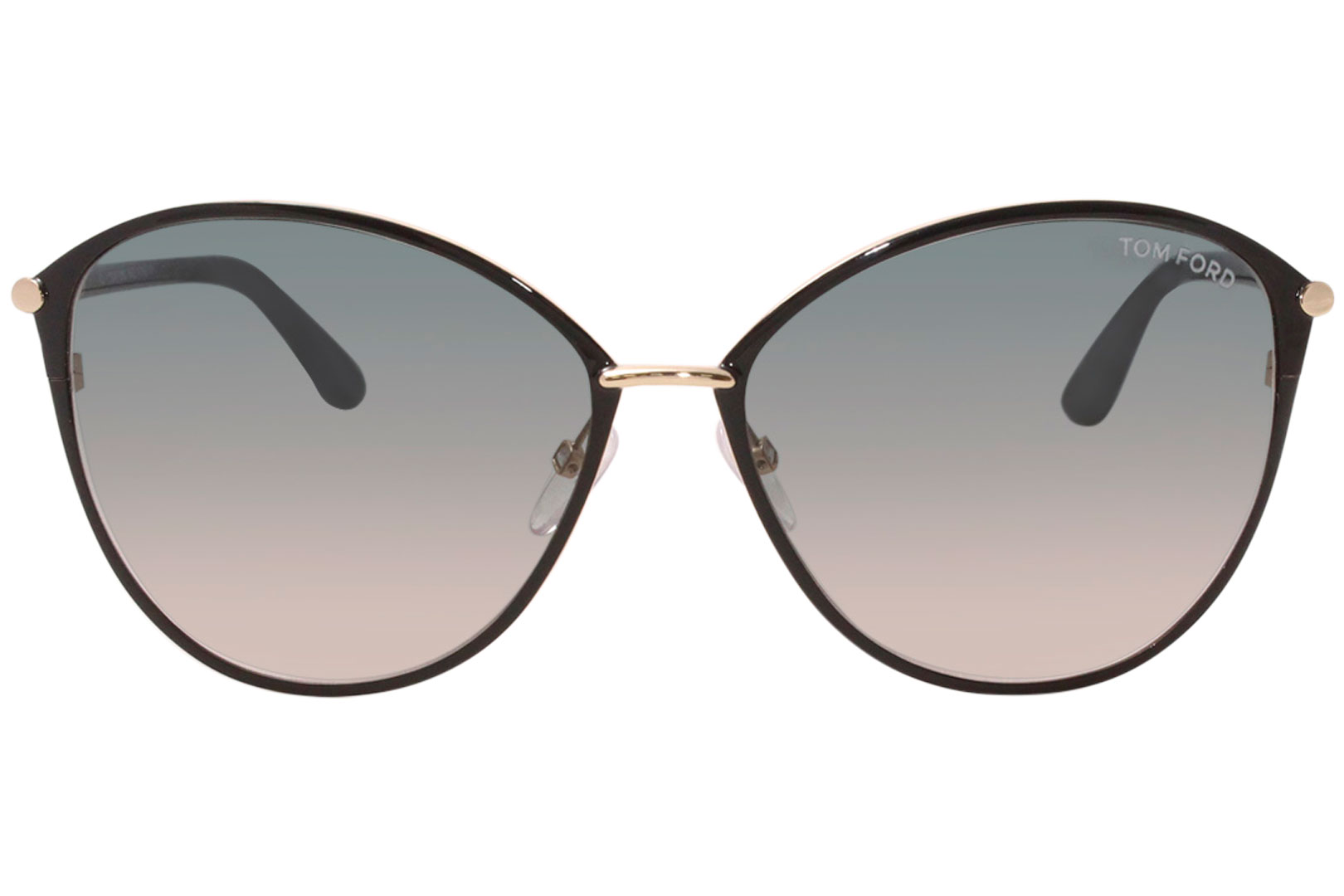 Tom Ford Penelope TF320 28B Sunglasses Women's Rose Gold-Black/Smoke Grad  Lens 