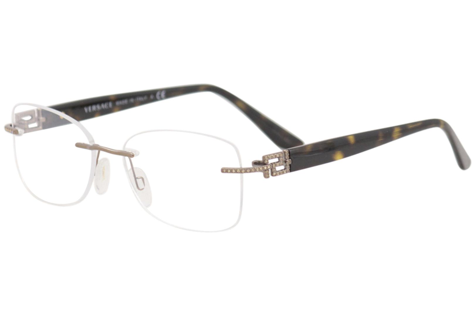 Versace Women's Eyeglasses VE1225B VE/1225/B Rimless Optical Frame ...