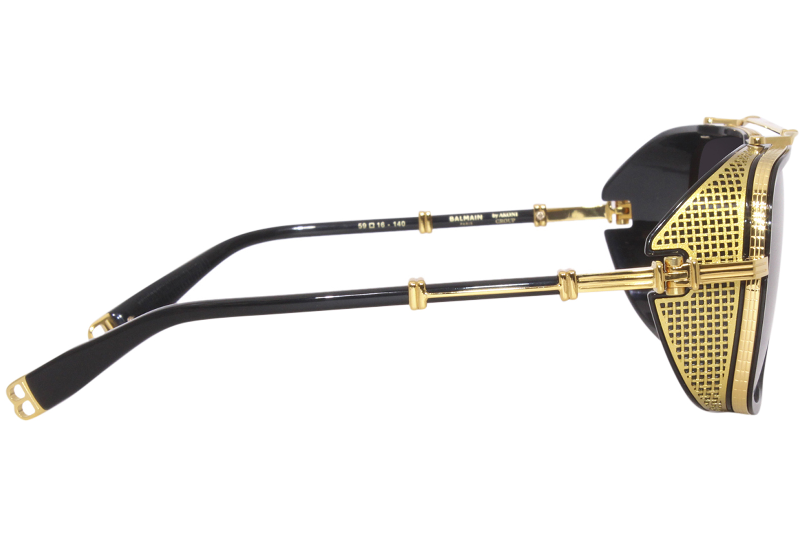 Balmain O.R. BPS-104A Sunglasses Titanium Gold/Grey Gradient Pilot 59 ...