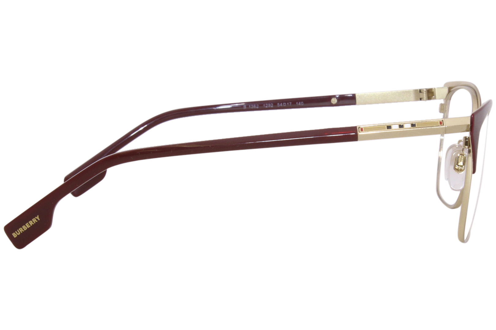 Burberry Alma BE1362 1292 Eyeglasses Women's Light Gold-Bordeaux