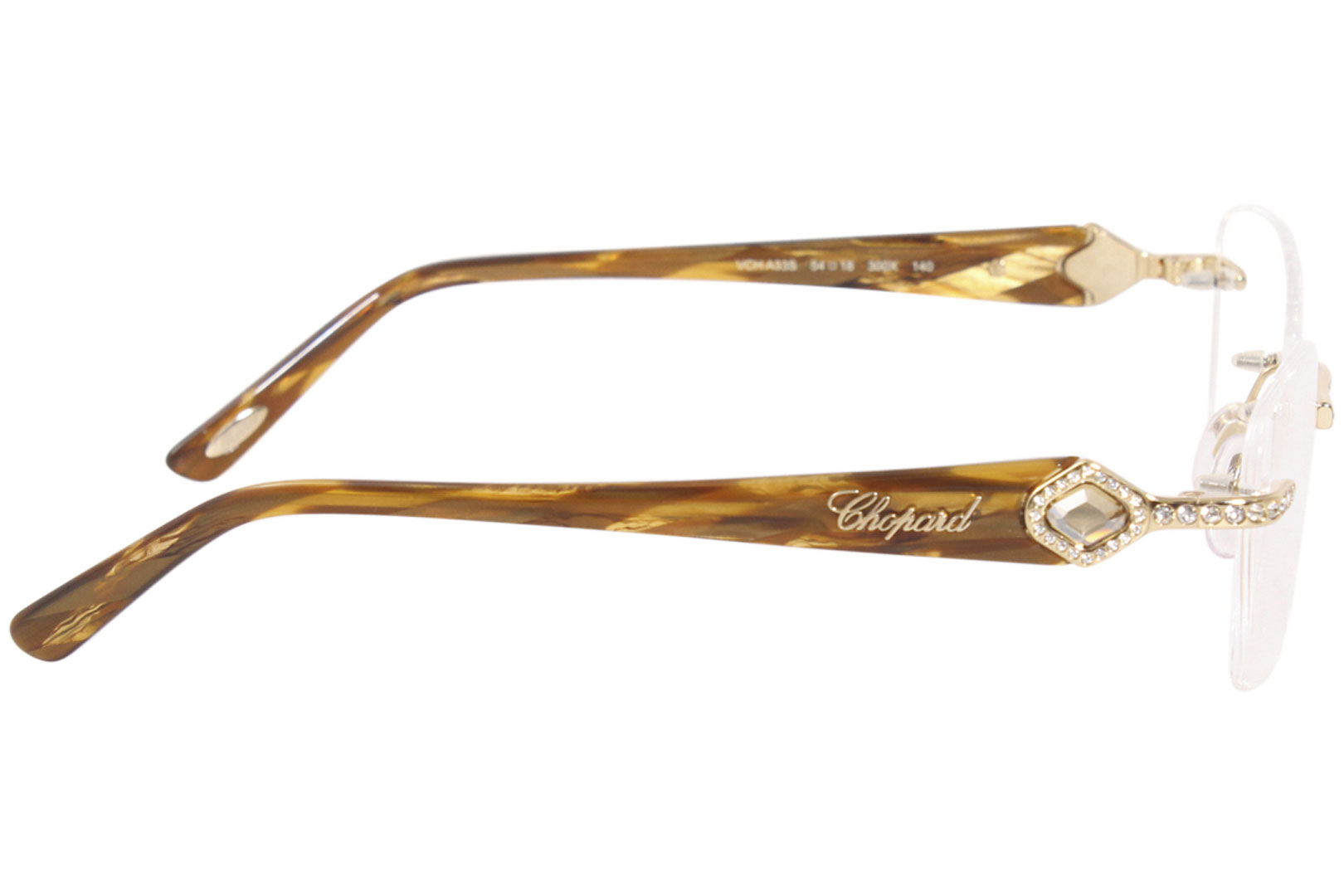 Chopard VCHA33S Eyeglasses Women s Gold Brown Rimless Optical