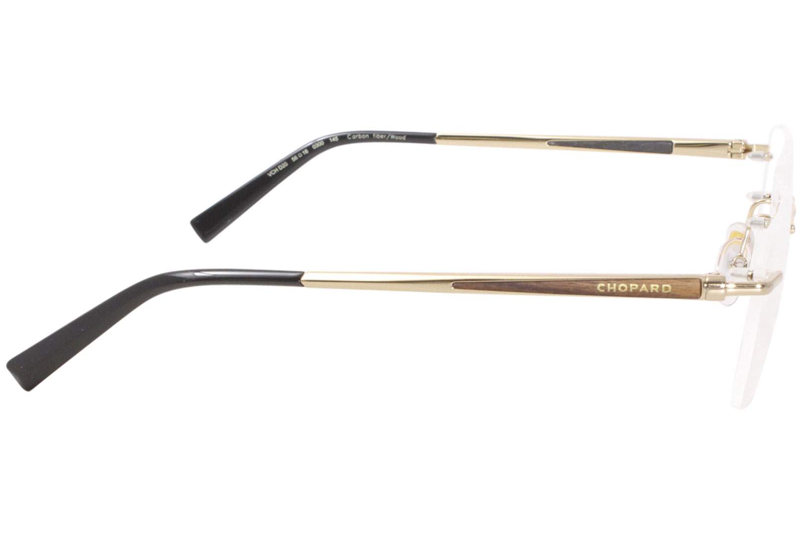 Chopard VCHD20 300 Eyeglasses Men s 23KT Gold Plated Wood Rimless