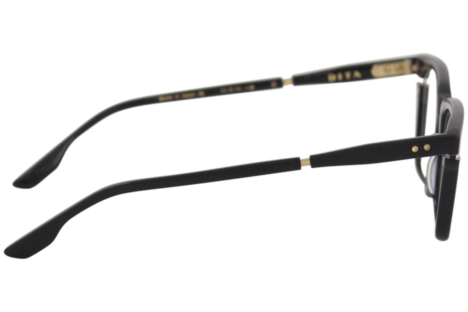 Dita Women's Avec DTX112 DTX/112 01 Matte Black/White Gold Optical Frame  52mm | EyeSpecs.com