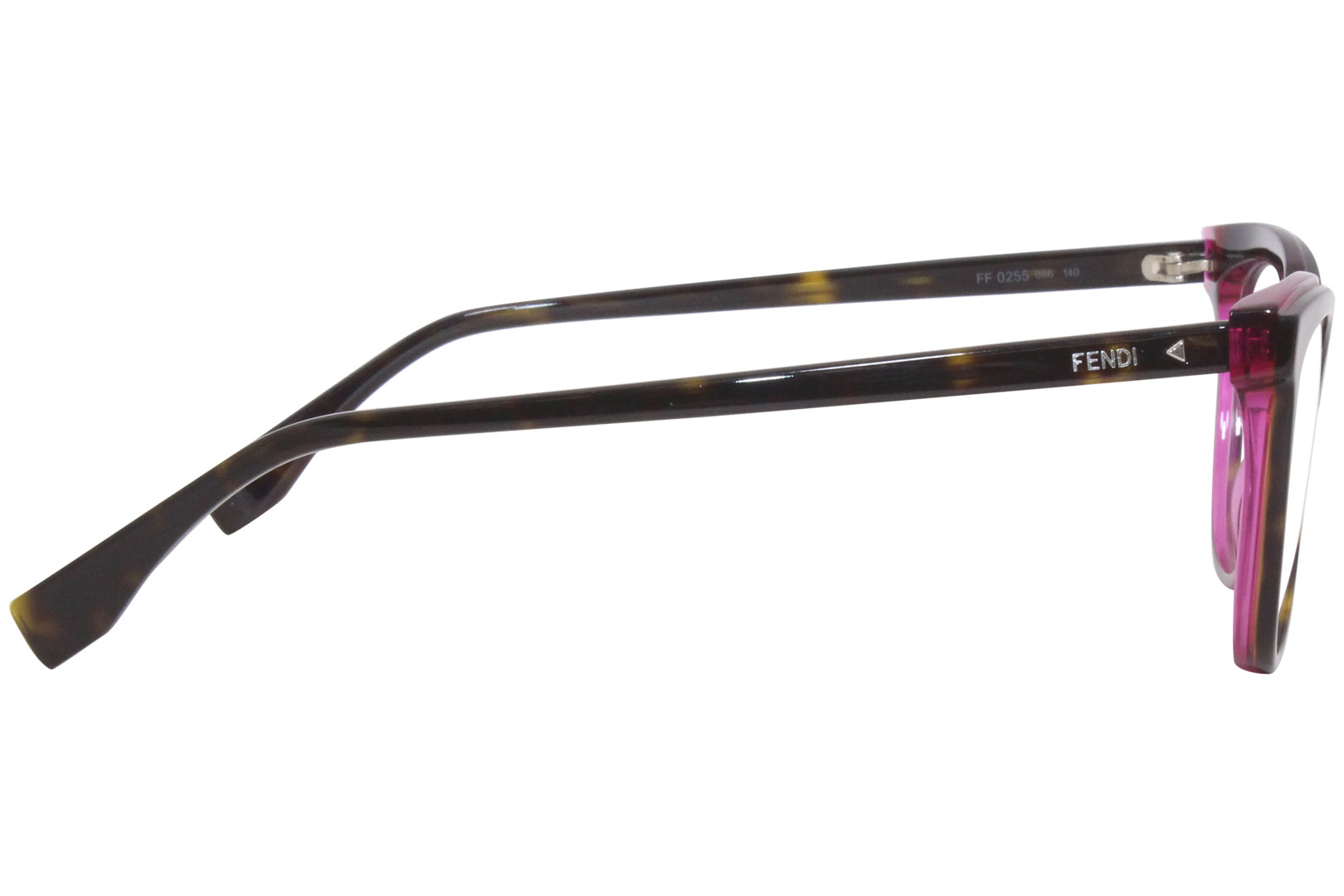 Fendi Eyeglasses FF 0255 ZI9 Petroleum/White Semi Cat Eye Fr
