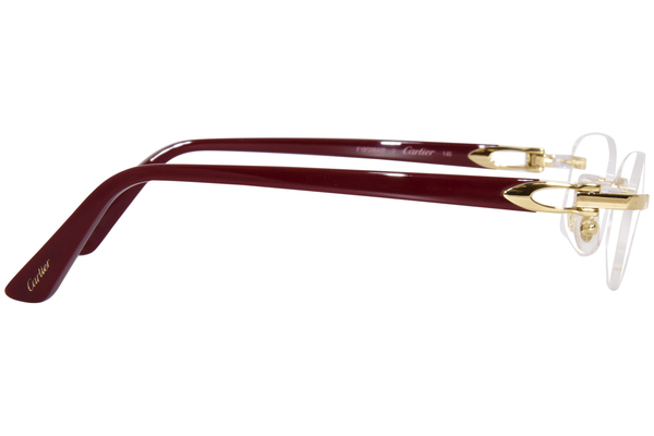 Cartier Core Range CT0318O 003 Eyeglasses Gold Burgundy Rimless 52 16 140