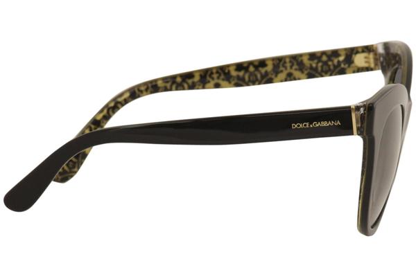 Dolce & Gabbana D&G DG/4311 3215/8G Black/Damascus Cat Eye Sunglasses 51mm  