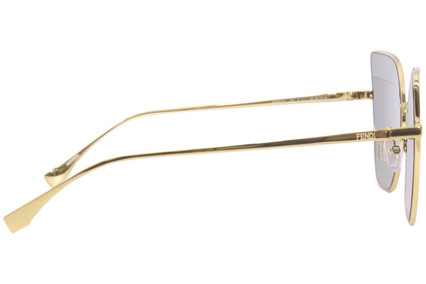 Fendi FE40005U Sunglasses, 32C Metal Shiny Thelios Gold / Silver with FF  Smoke Lens 57-15-0