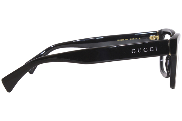 Gucci GG1138O 001 Eyeglasses Black Full Rim Square Shape 52-20-145 |  