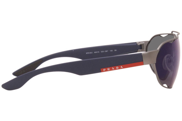 Prada Sunglasses Linea Rossa SPS56U Active DG1-387 Gunmetal /Light Grey  Mirror 