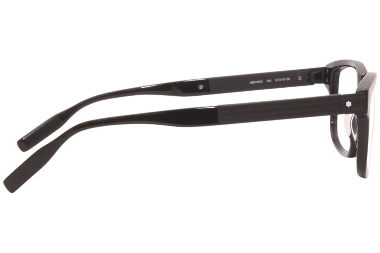 Mont Blanc Eyeglasses Men's MB0165O 004 Black 57-18-150mm | EyeSpecs.com