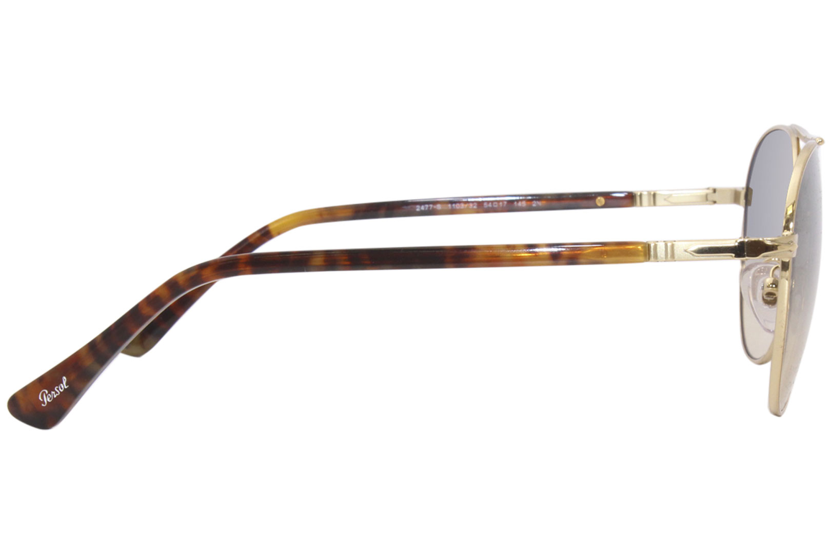 Persol 2477-S 1103/32 Sunglasses Men's Gold/Clear Gradient Grey Pilot ...