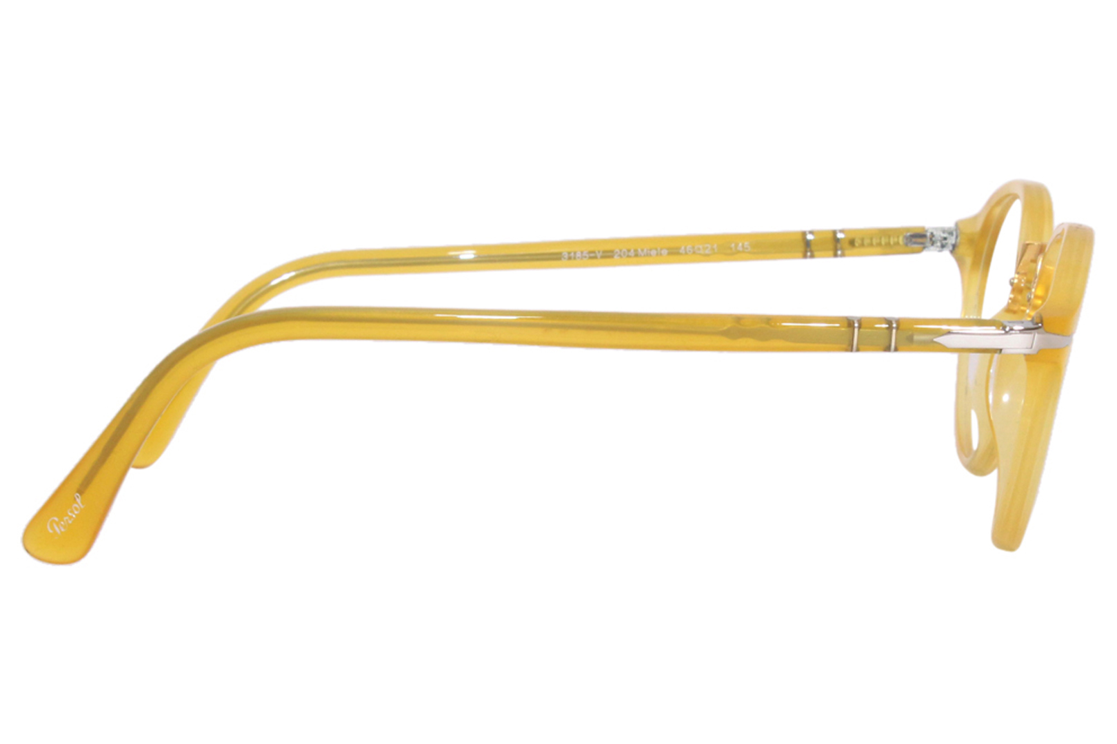 Persol PO3185V 204 Eyeglasses Men's Miele/Yellow Full Rim Round Shape ...