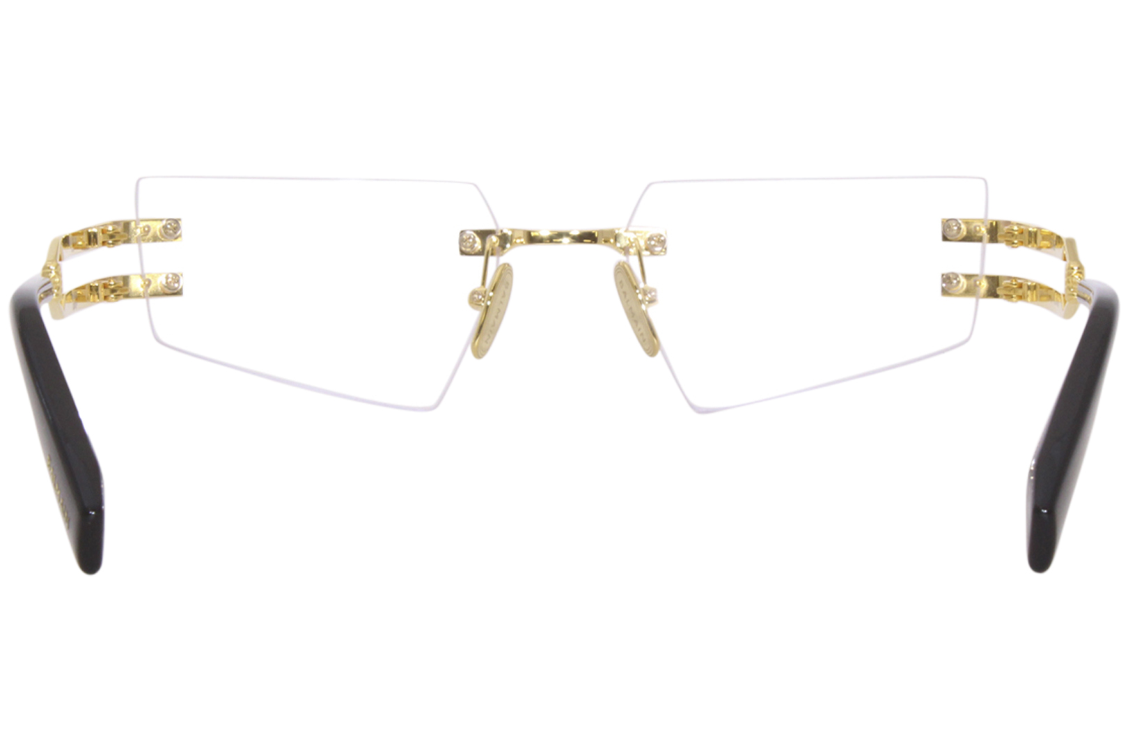 Balmain Fixe BPX-123A Titanium Eyeglasses Gold/Black Rimless 54-19-140 ...